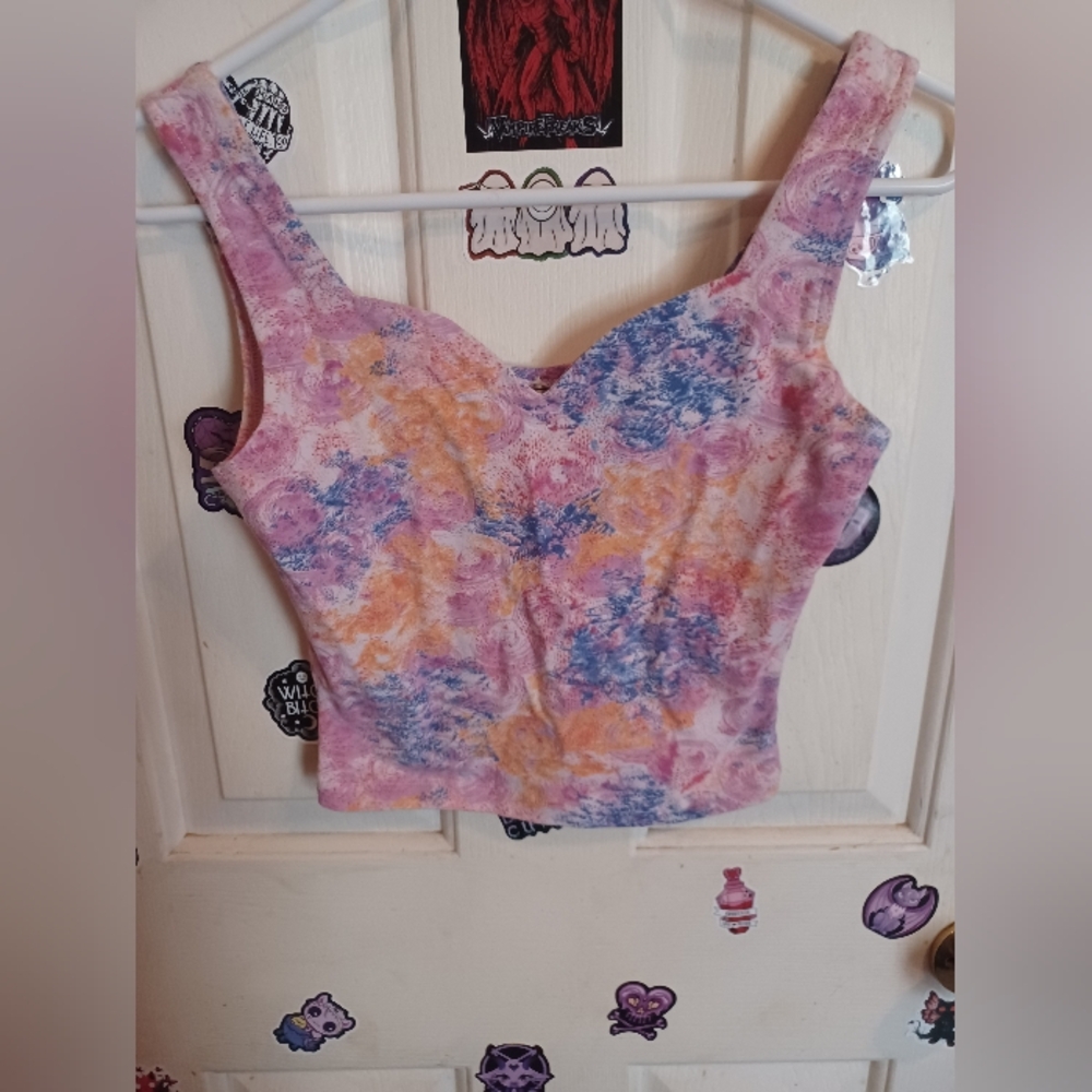 Vintage Jacques Moret colorful swirl crop top